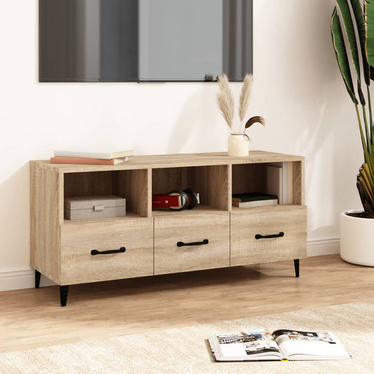 Meuble TV chêne Sonoma 102x35x50 cm matériau bois