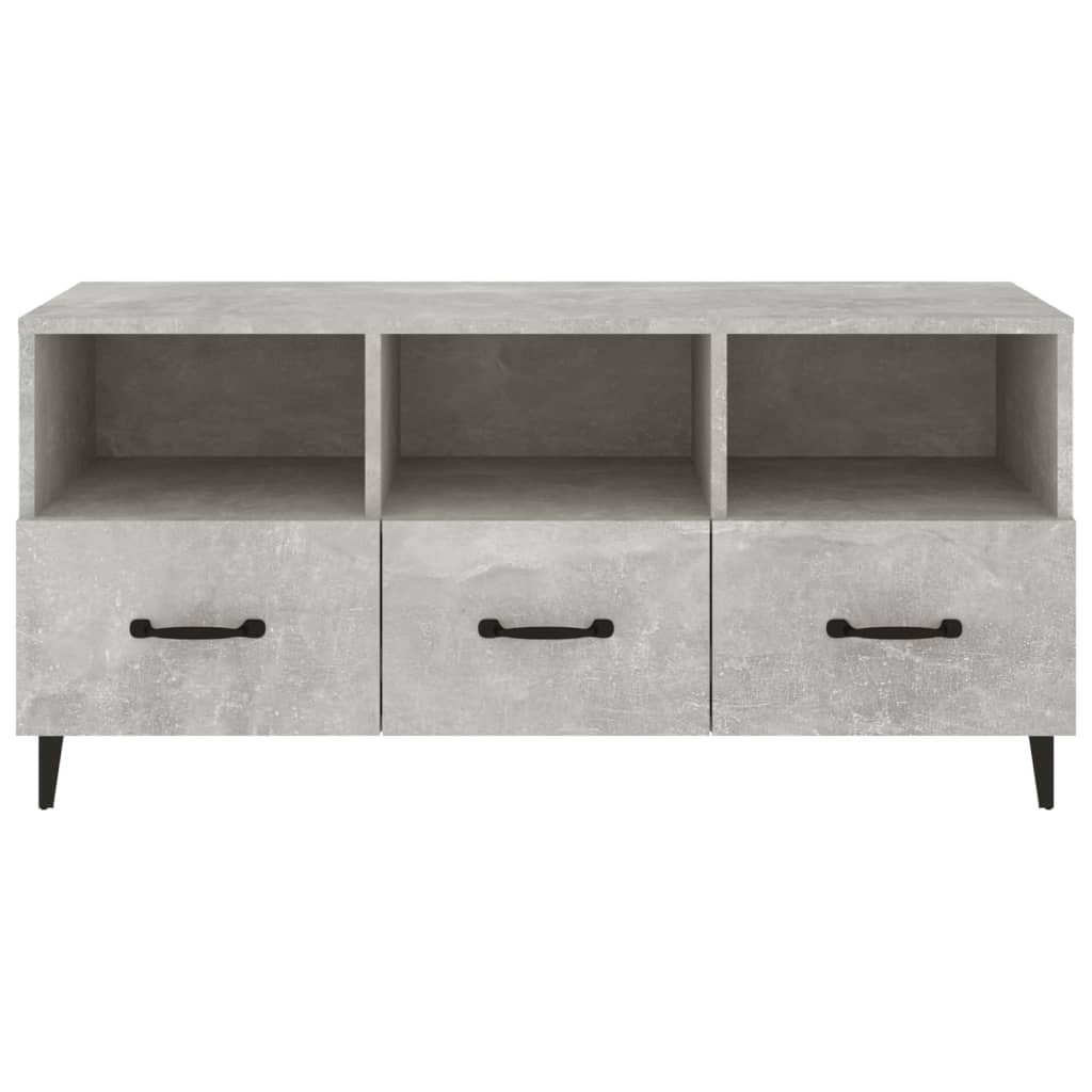 Meuble TV gris béton 102x35x50 cm en bois