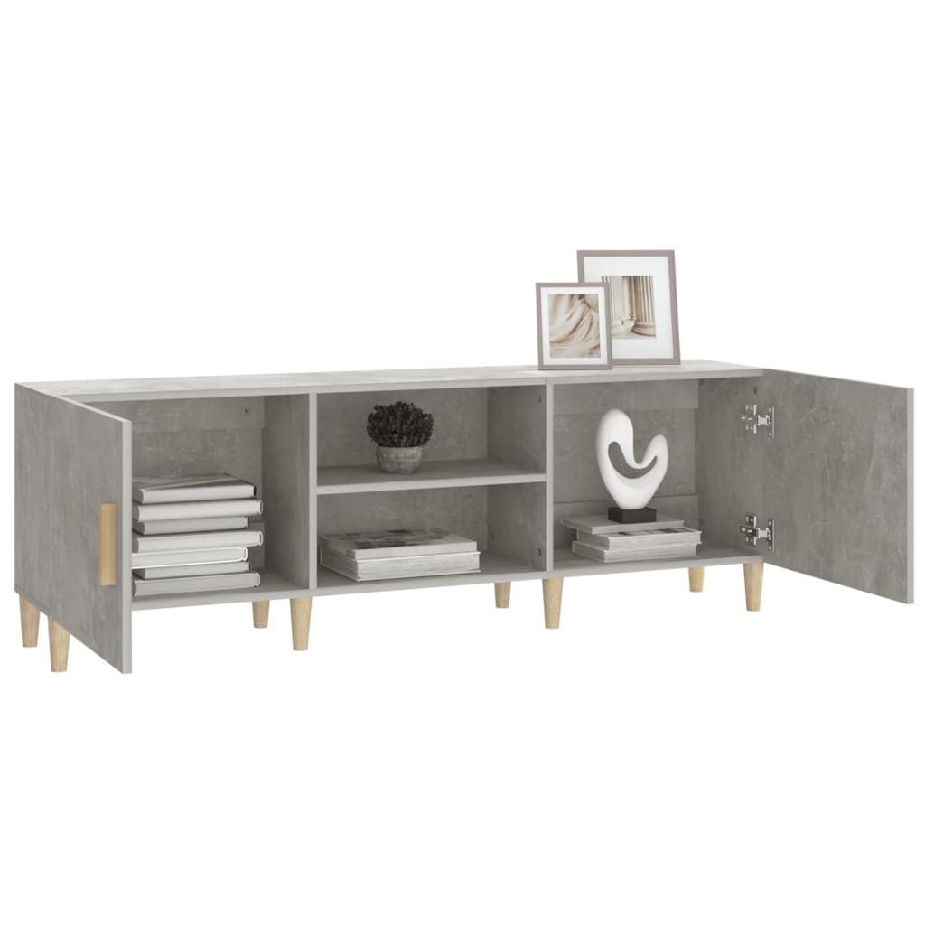 Meuble TV gris béton 150x30x50 cm en bois