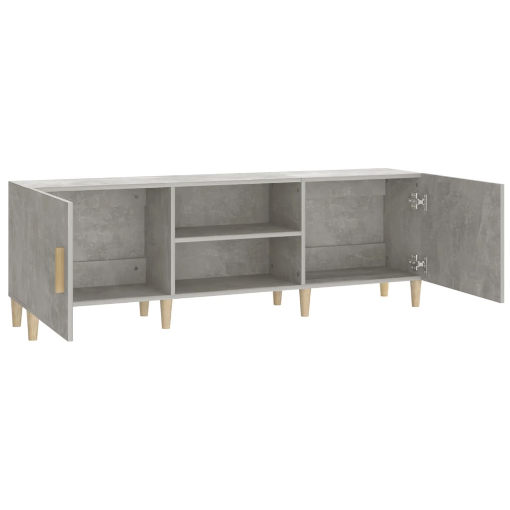 Meuble TV gris béton 150x30x50 cm en bois