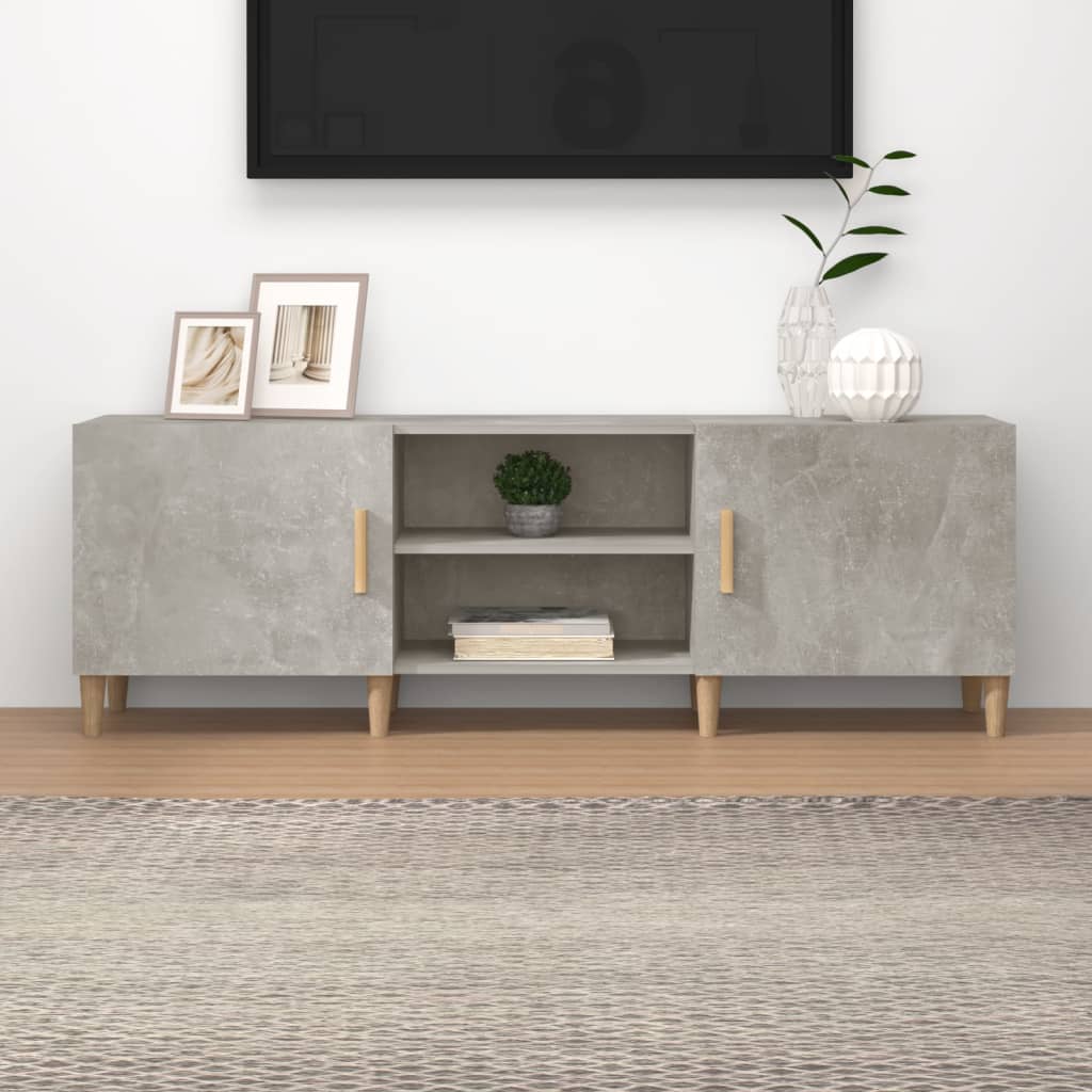 Meuble TV gris béton 150x30x50 cm en bois