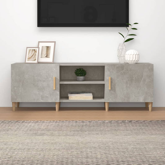 Meuble TV gris béton 150x30x50 cm en bois