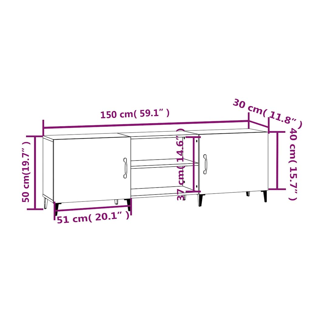 TV-Schrank Sonoma-Eiche 150x30x50 cm Holzwerkstoff