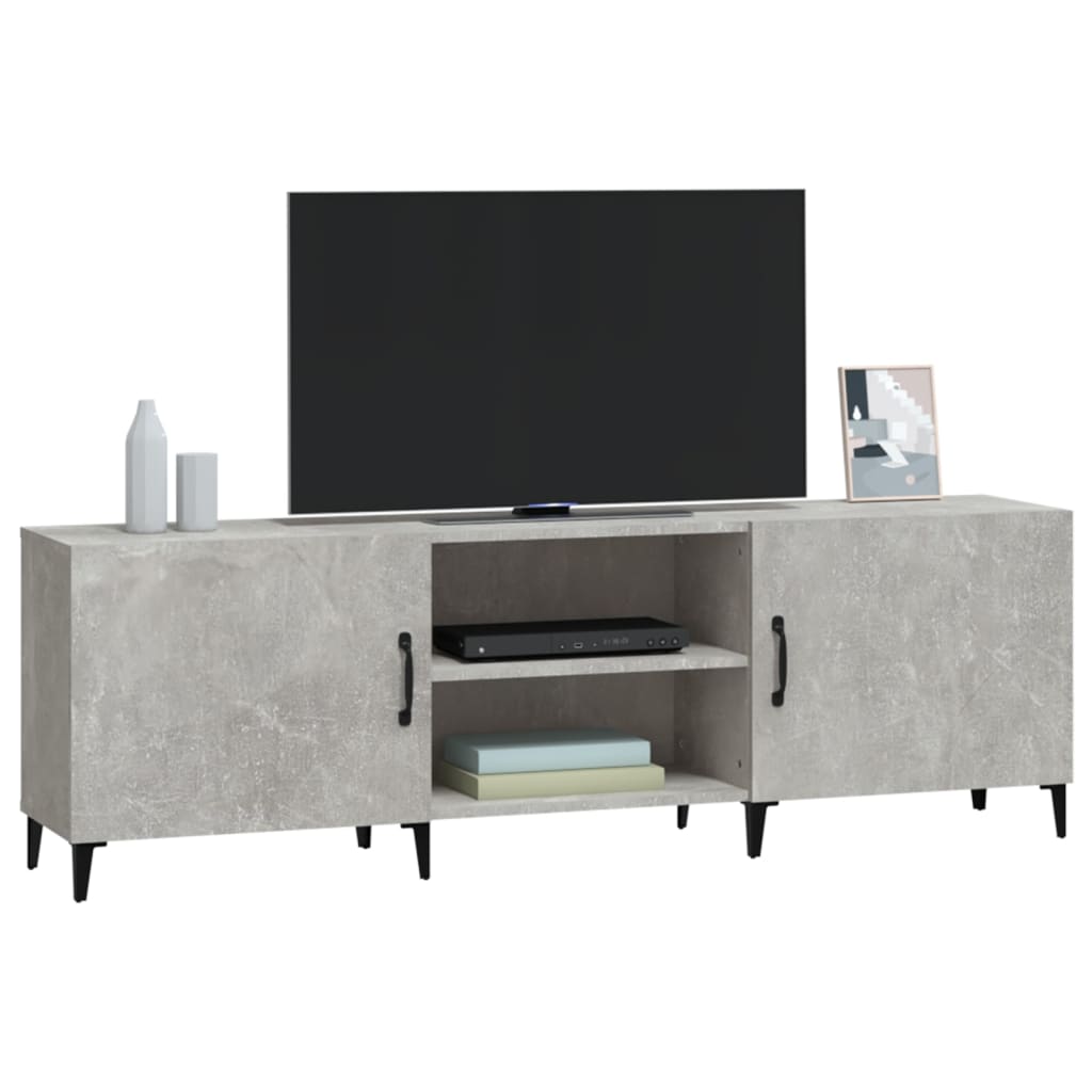 Meuble TV gris béton 150x30x50 cm en bois