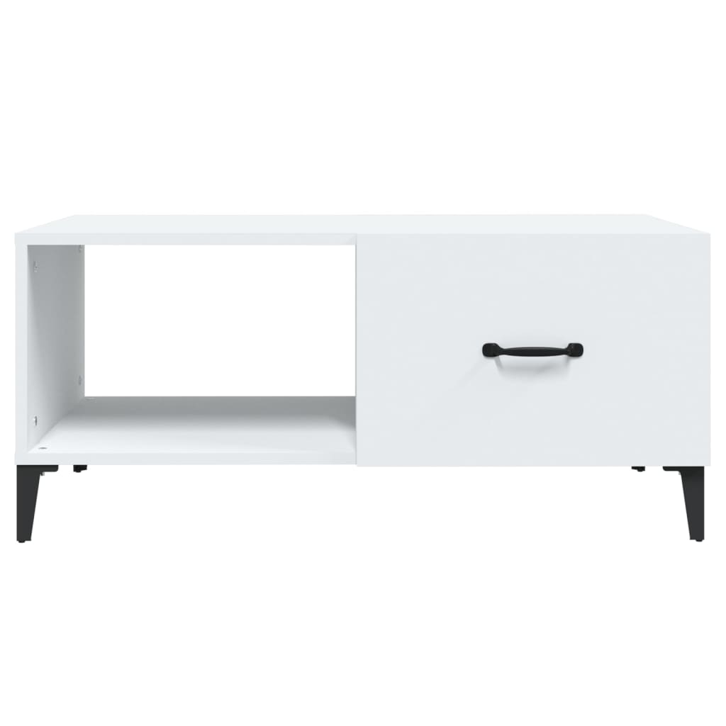 Table basse blanche 90x50x40 cm en bois