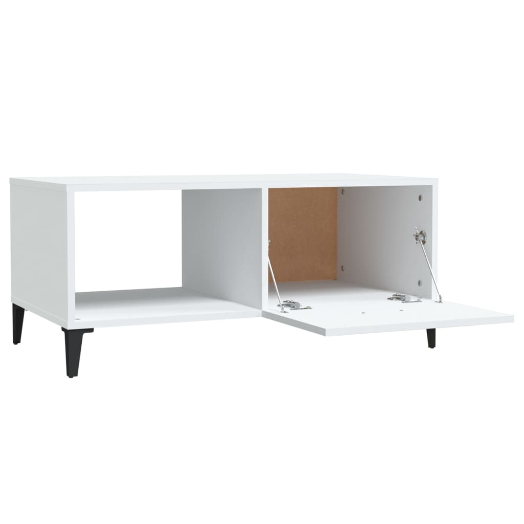 Table basse blanche 90x50x40 cm en bois