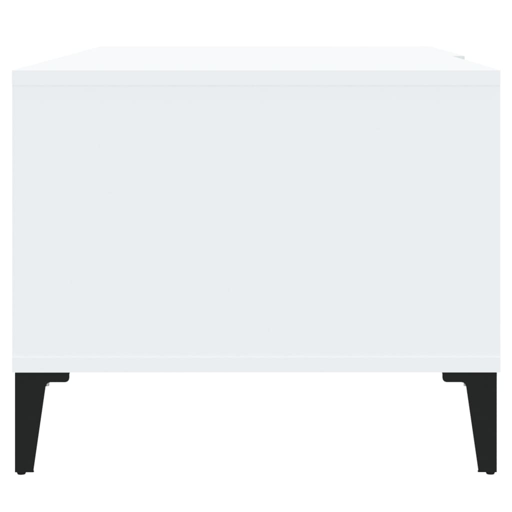 Table basse blanche 90x50x40 cm en bois