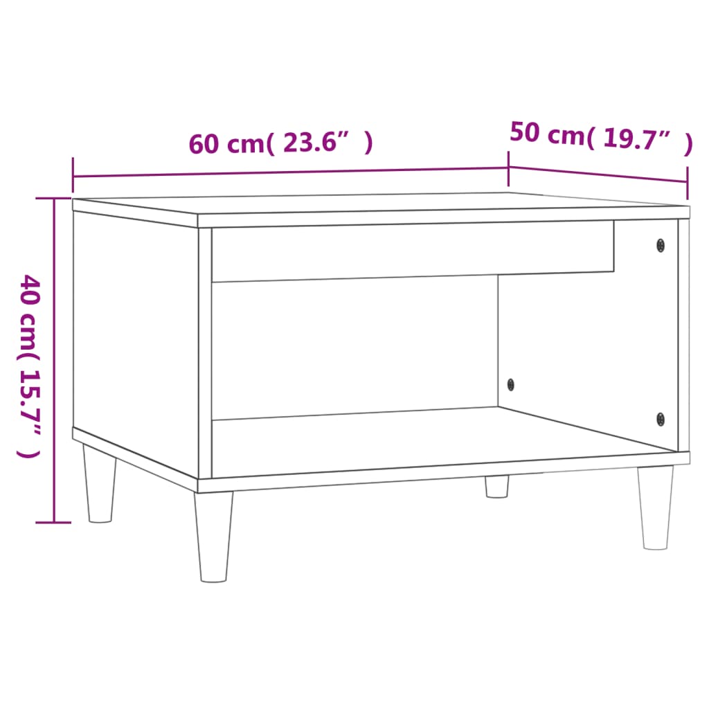 Couchtisch Betongrau 60x50x40 cm Holzwerkstoff