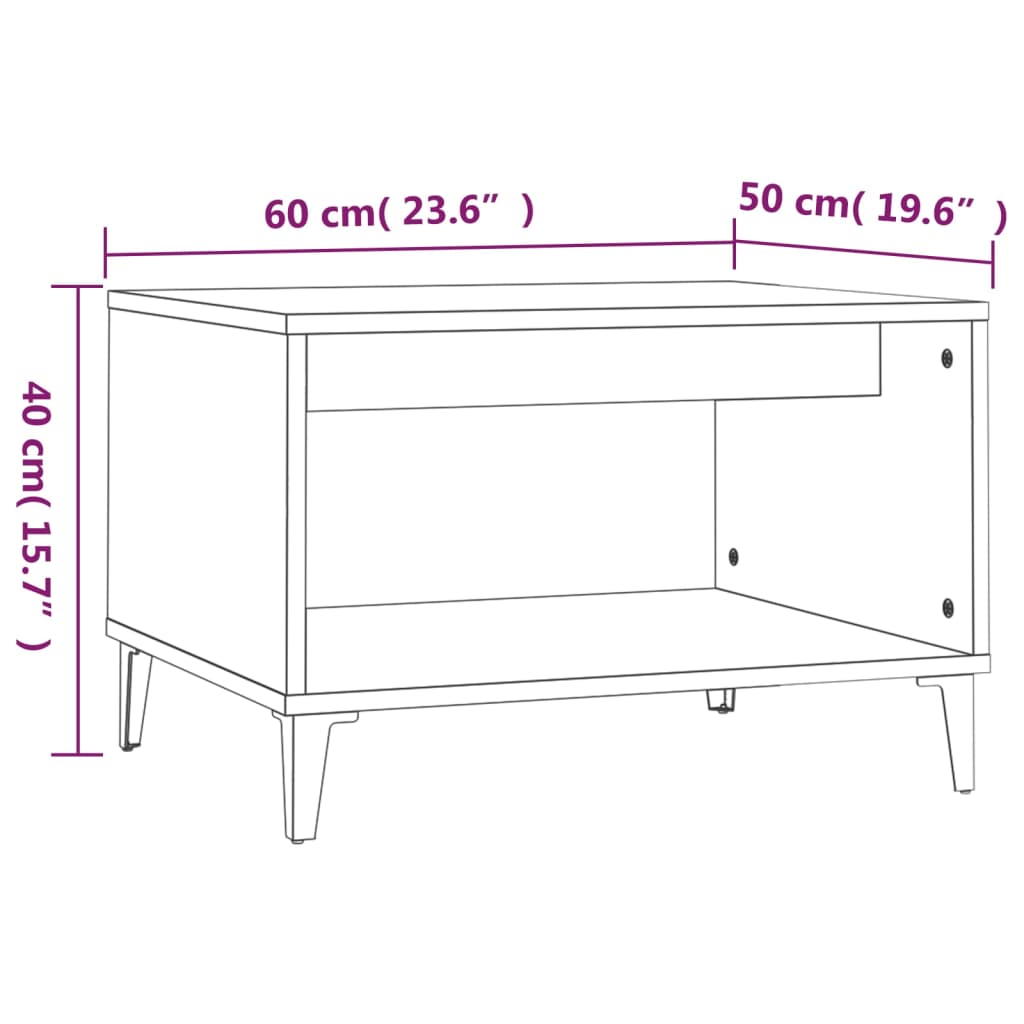 Couchtisch Betongrau 60x50x40 cm Holzwerkstoff