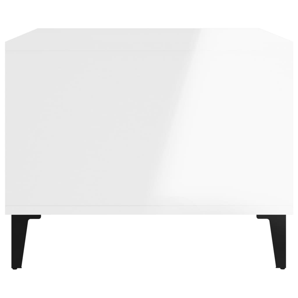 Coffee table high gloss white 60x50x40 cm wood material