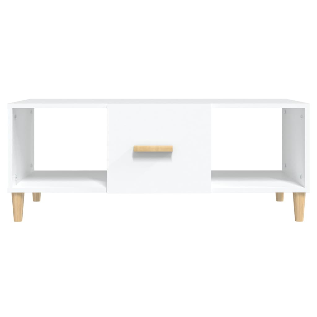 Table basse blanche 102x50x40 cm en bois