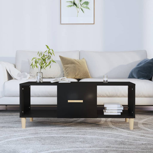 Coffee Table Black 102x50x40 cm Wood Material