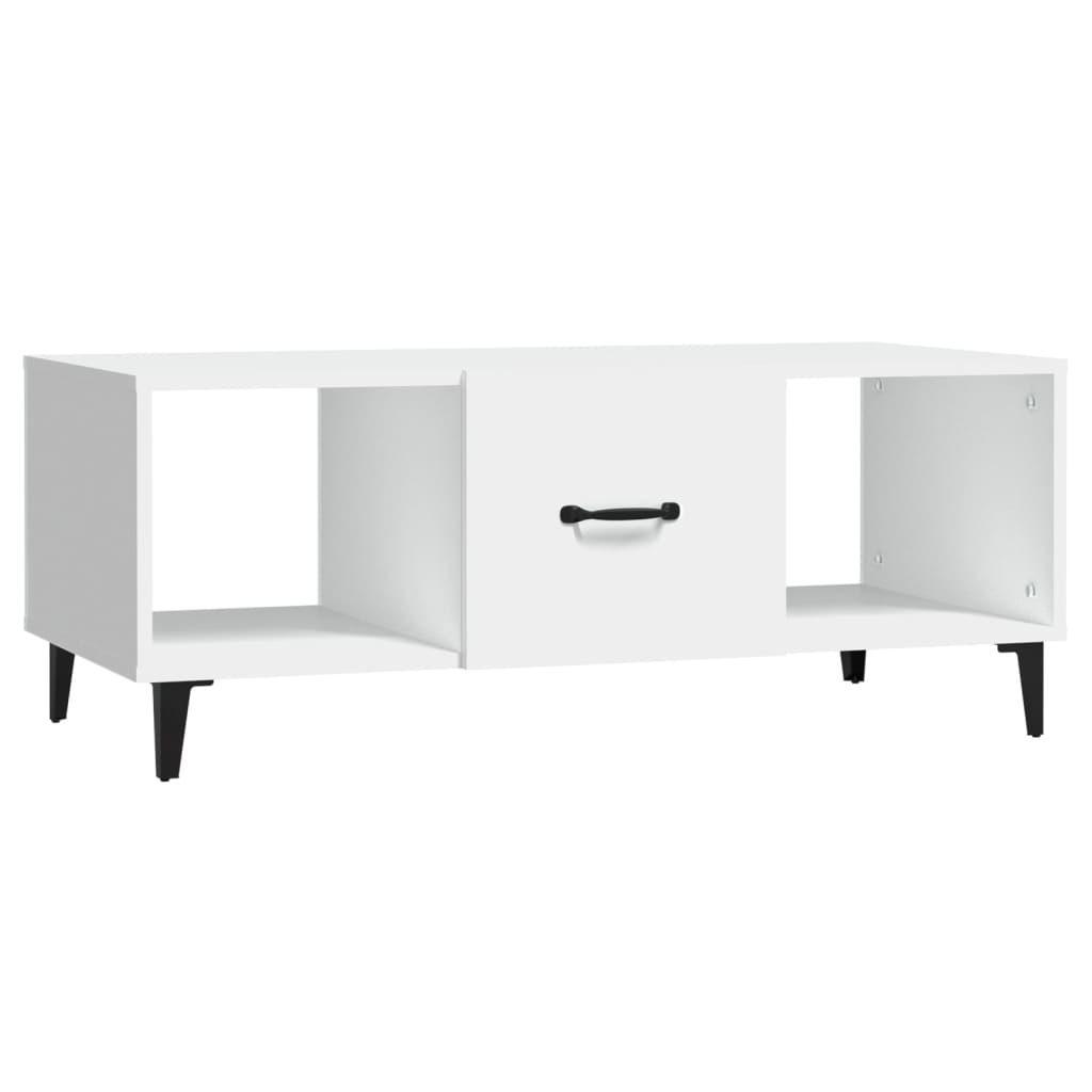 Table basse blanche 102x50x40 cm en bois