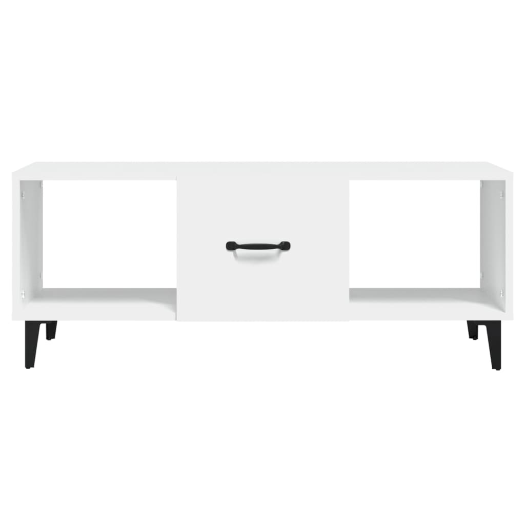 Table basse blanche 102x50x40 cm en bois