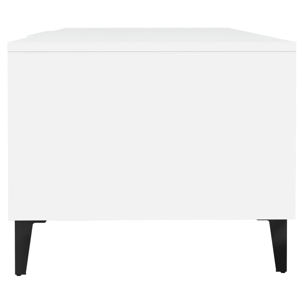 Table basse blanche 102x50x40 cm en bois