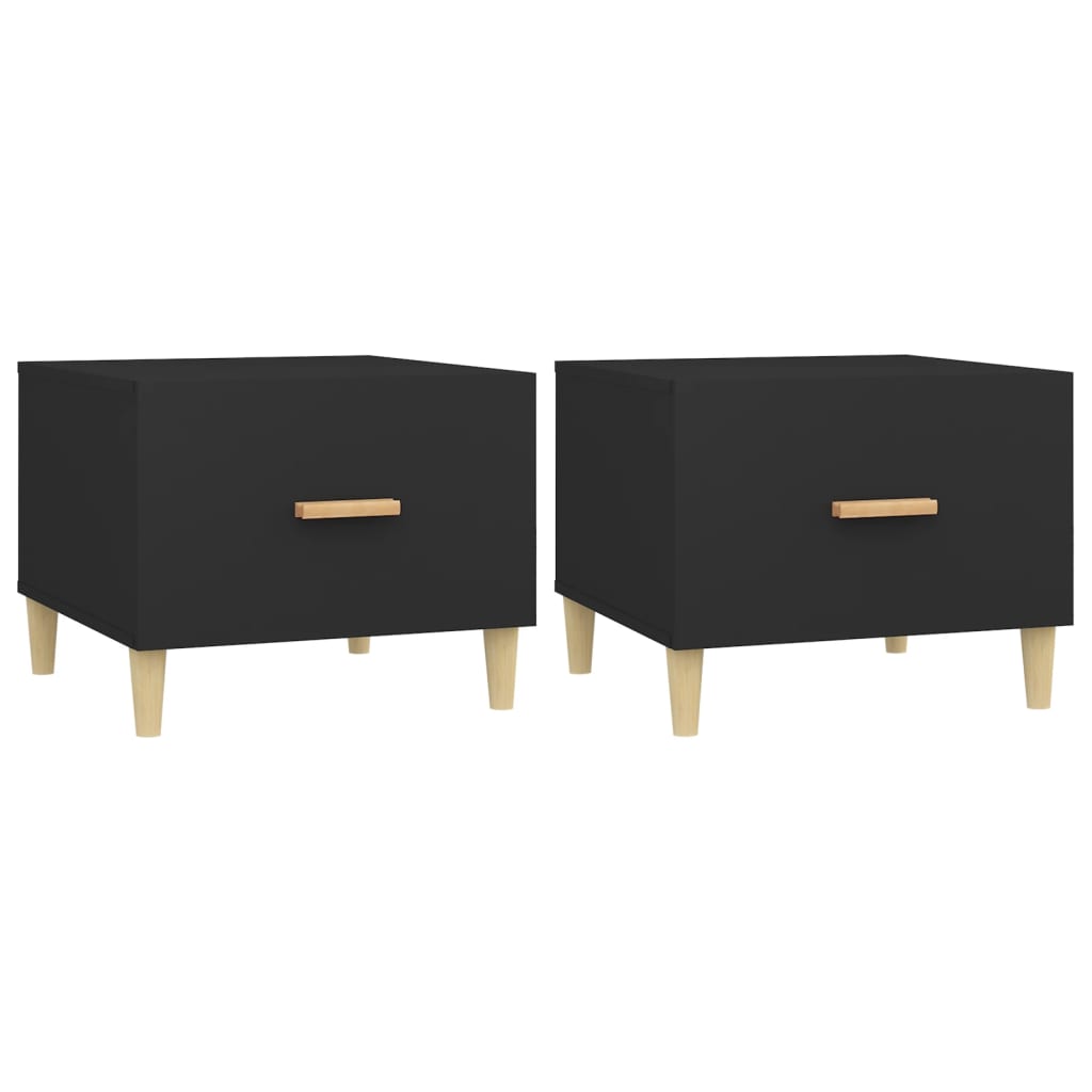 Tables basses 2 pcs. Noir 50x50x40 cm en bois