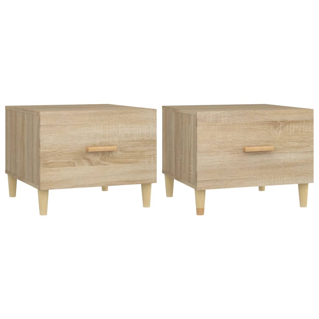 Tables basses 2 pcs. Chêne Sonoma 50x50x40 cm matériau bois