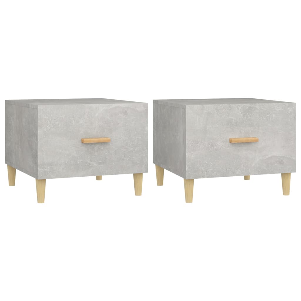 Tables basses 2 pcs. Gris béton 50x50x40 cm matériau bois