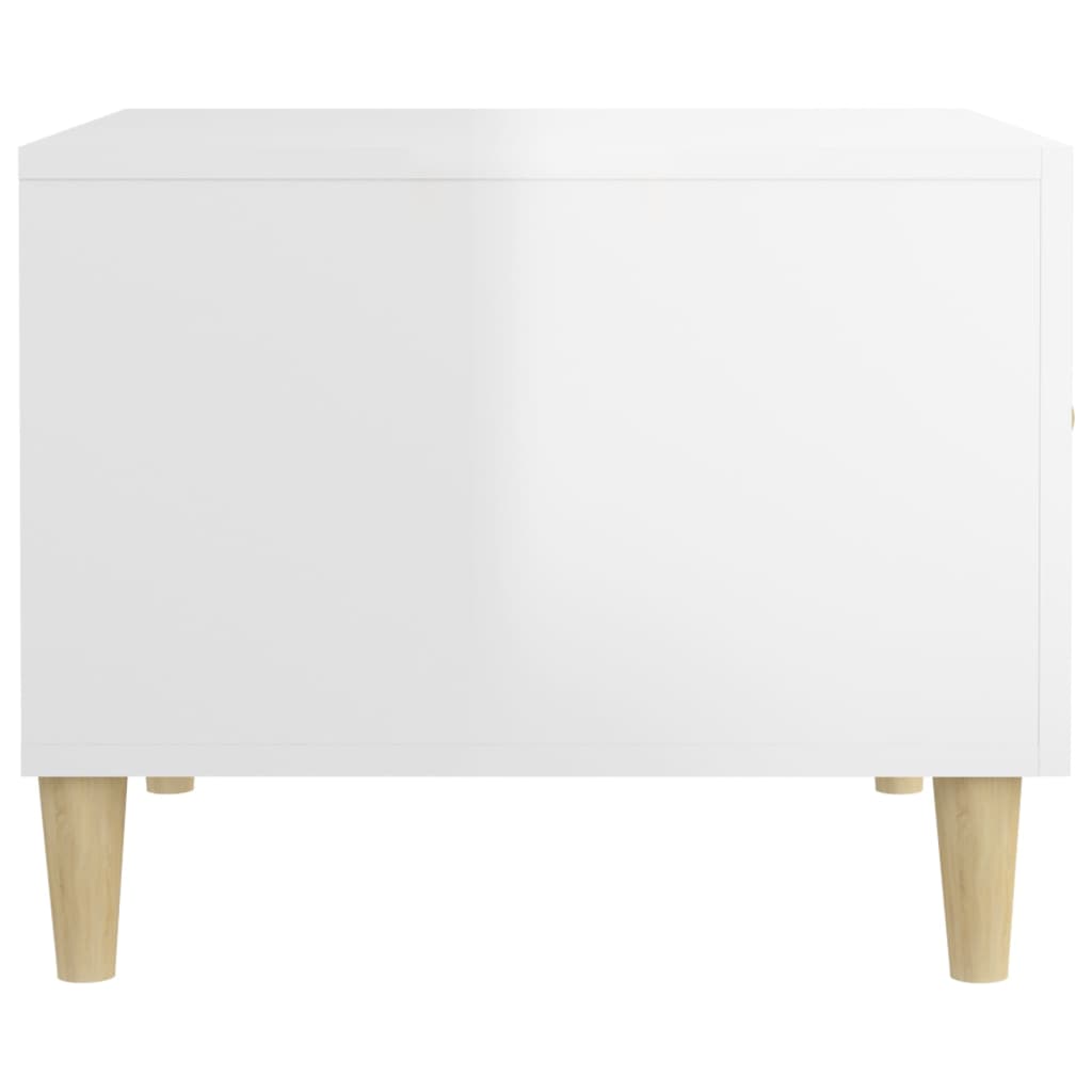 Tables basses 2 pcs. blanc brillant 50x50x40 cm en bois