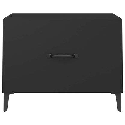 Couchtische mit Metallbeinen 2 Stk. Schwarz 50x50x40 cm
