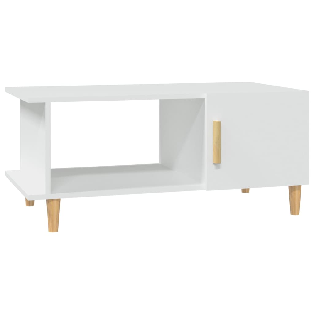 Table basse blanche 90x50x40 cm en bois