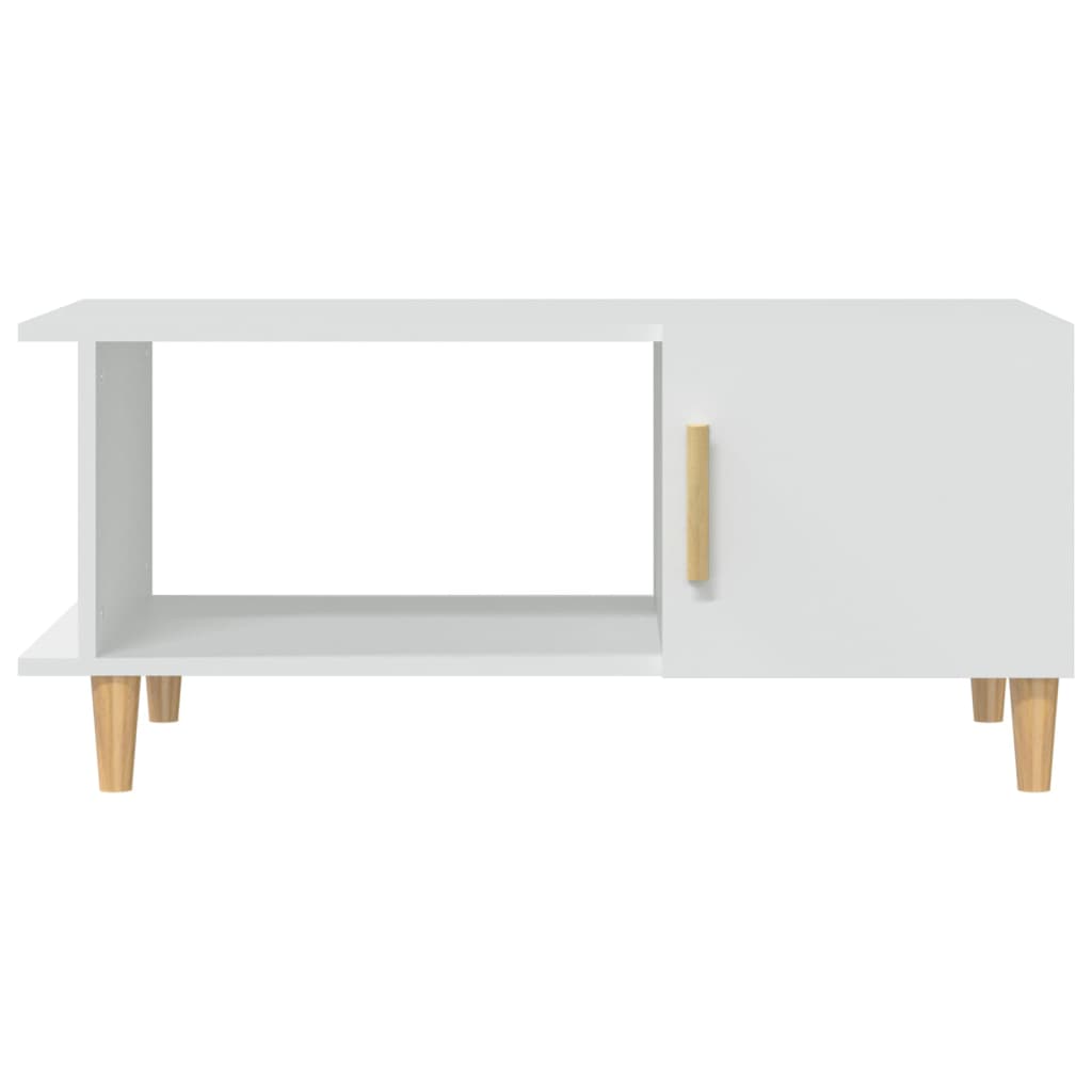 Table basse blanche 90x50x40 cm en bois