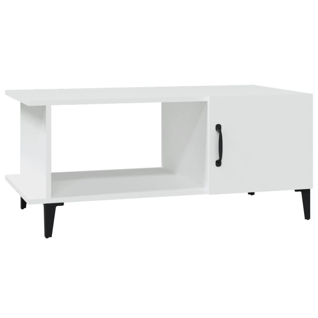 Table basse blanche 90x50x40 cm en bois