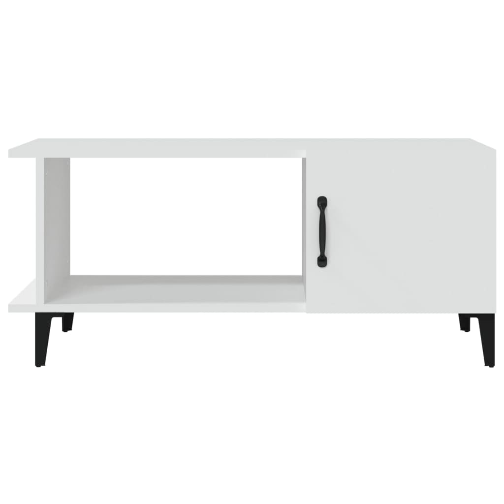 Table basse blanche 90x50x40 cm en bois