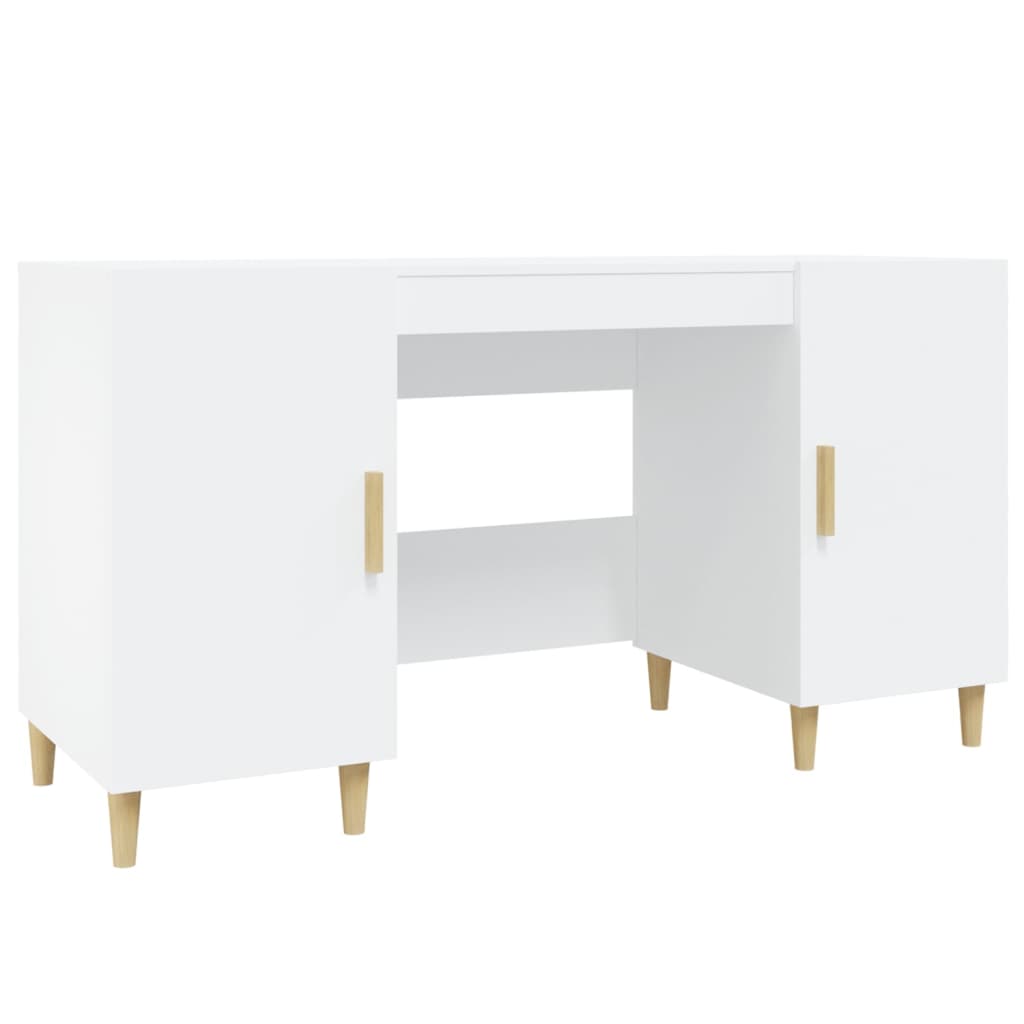 Bureau blanc 140x50x75 cm en bois