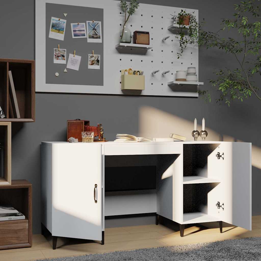 Schreibtisch Weiß 140x50x75 cm Holzwerkstoff
