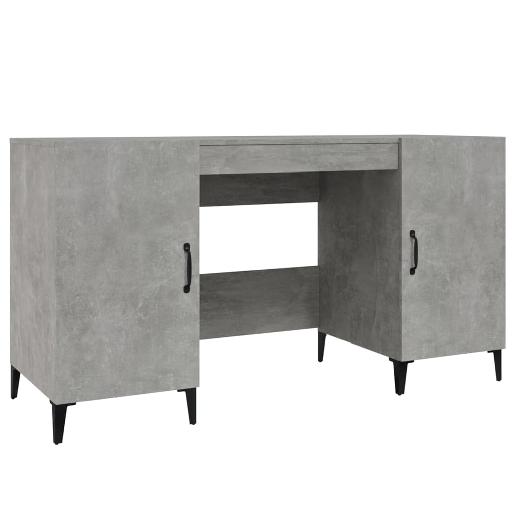 Bureau gris béton 140x50x75 cm en bois