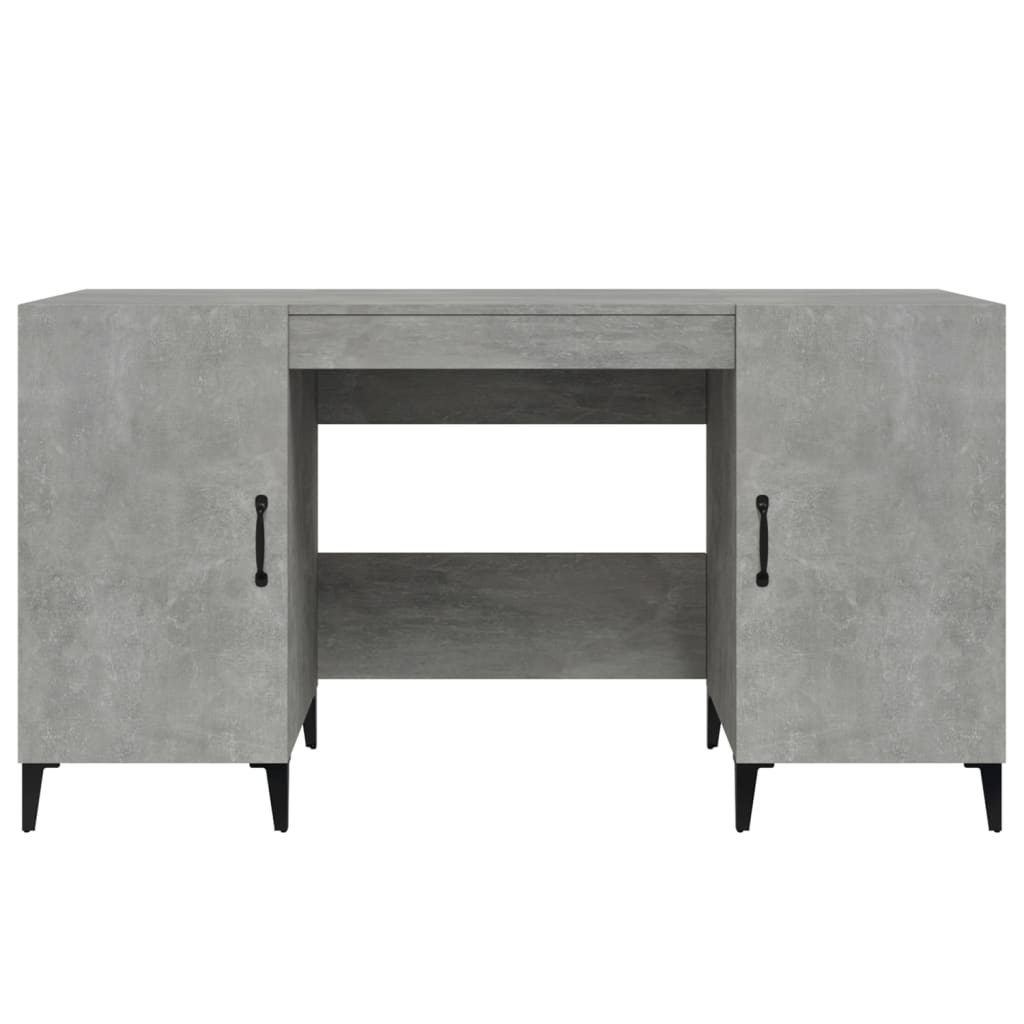 Bureau gris béton 140x50x75 cm en bois