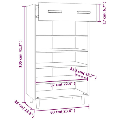 Schuhschrank Sonoma-Eiche 60x35x105 cm Holzwerkstoff