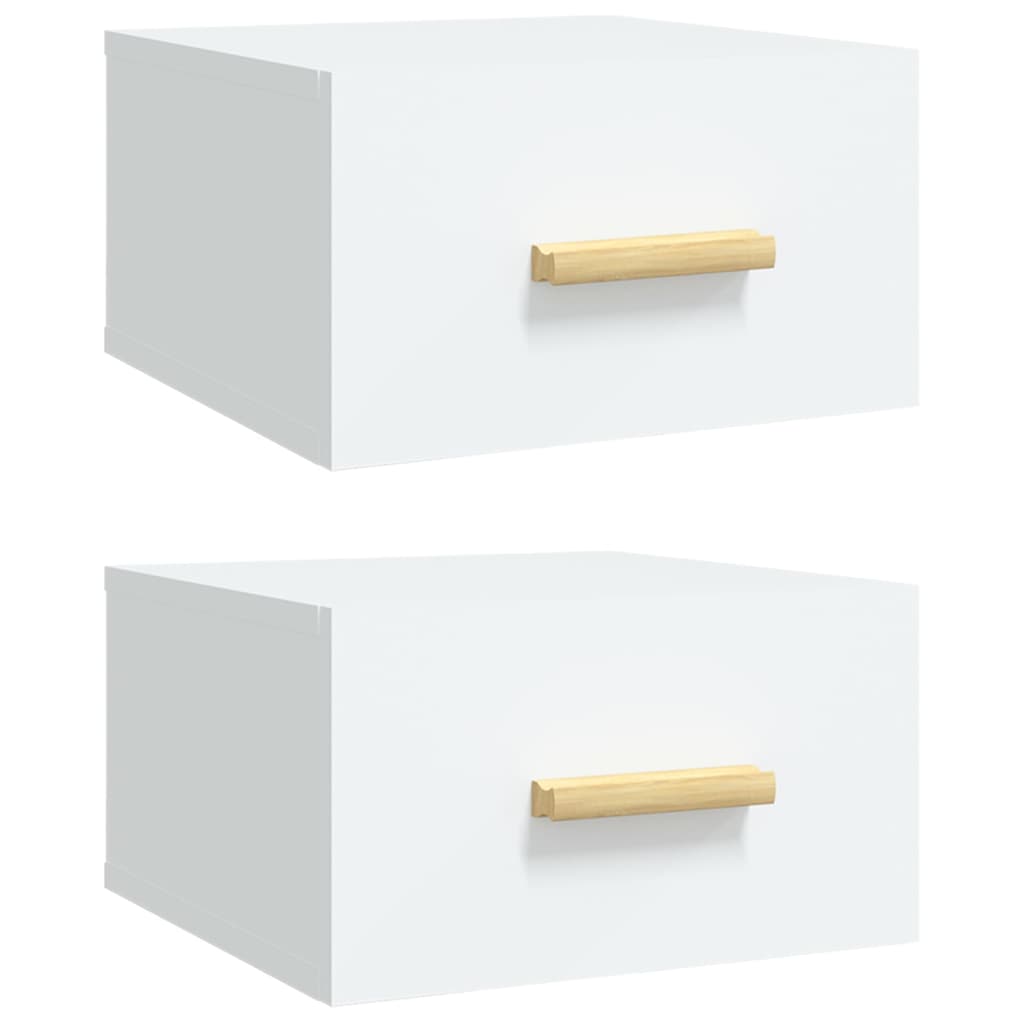 Tables de chevet murales 2 pcs. Blanc 35x35x20 cm