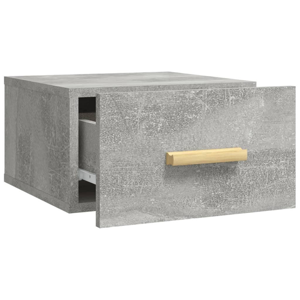 Tables de chevet murales 2 pcs gris béton 35x35x20 cm