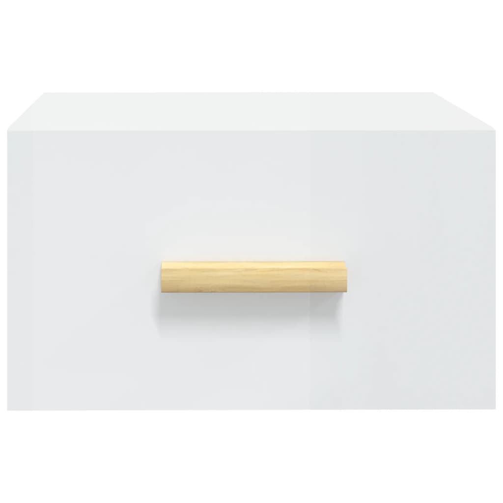 Tables de chevet murales 2 pcs. blanc brillant 35x35x20 cm