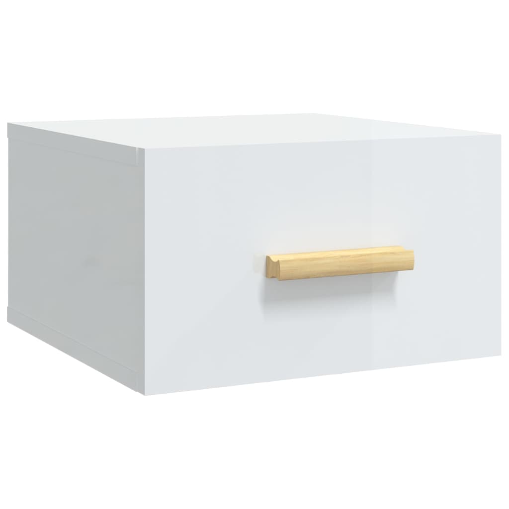 Tables de chevet murales 2 pcs. blanc brillant 35x35x20 cm