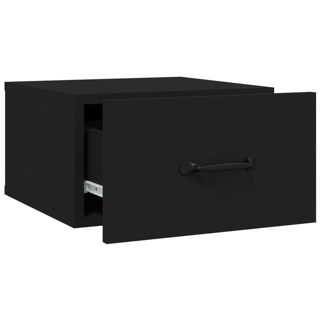 Tables de chevet murales 2 pcs. Noir 35x35x20 cm