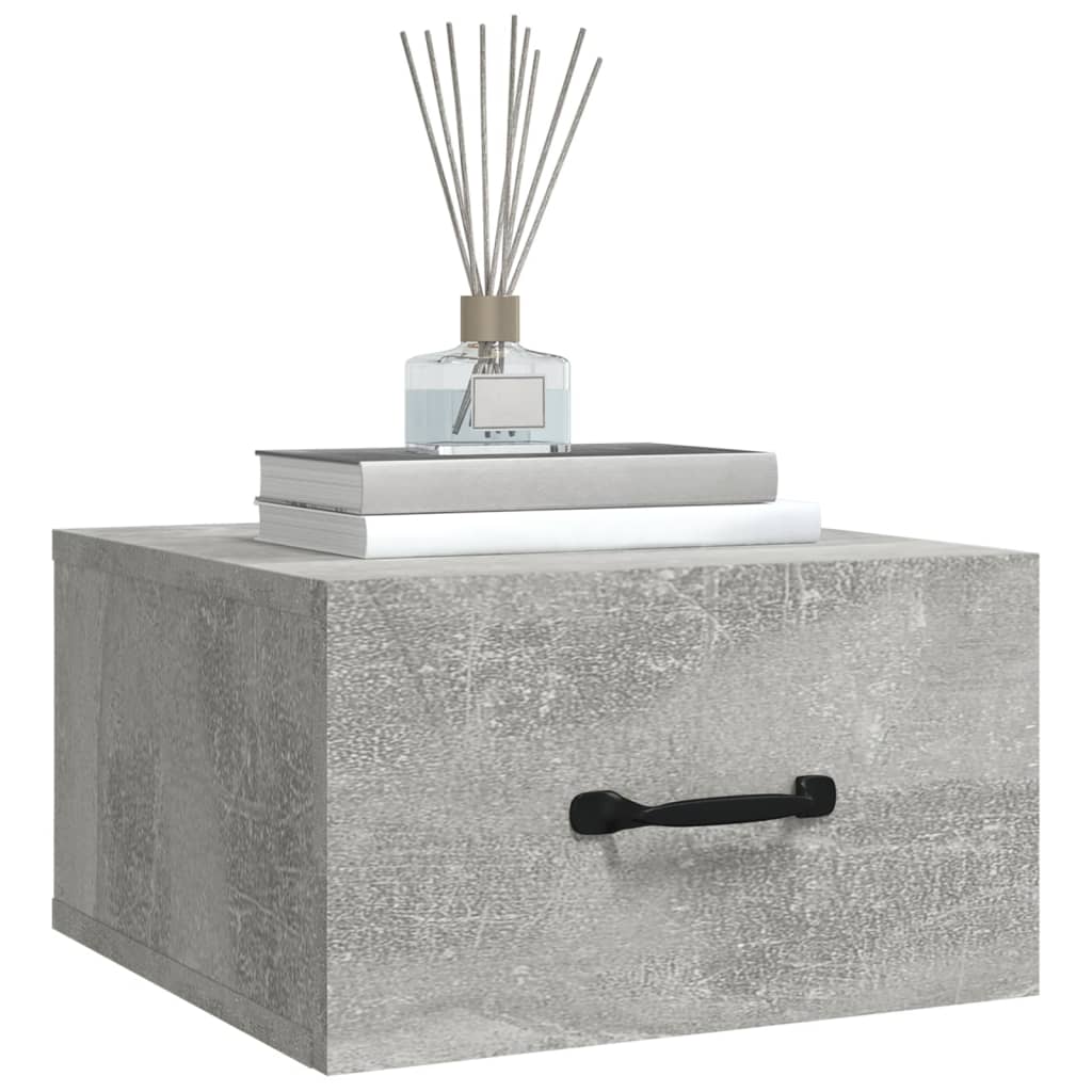 Tables de chevet murales 2 pcs gris béton 35x35x20 cm