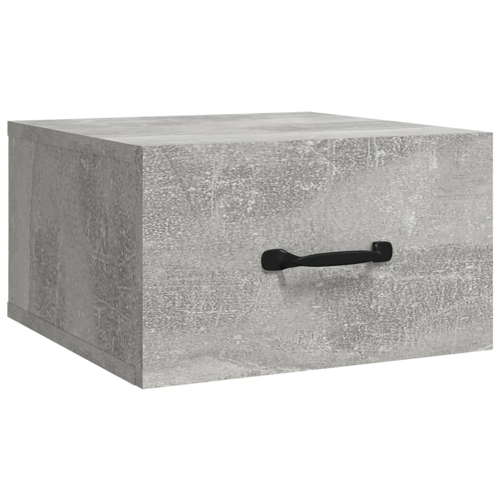 Tables de chevet murales 2 pcs gris béton 35x35x20 cm