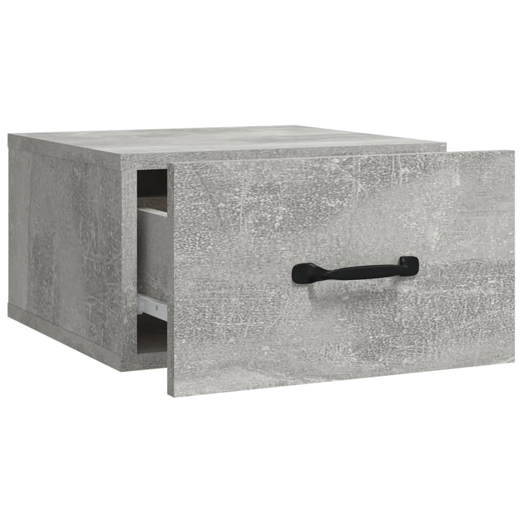 Tables de chevet murales 2 pcs gris béton 35x35x20 cm