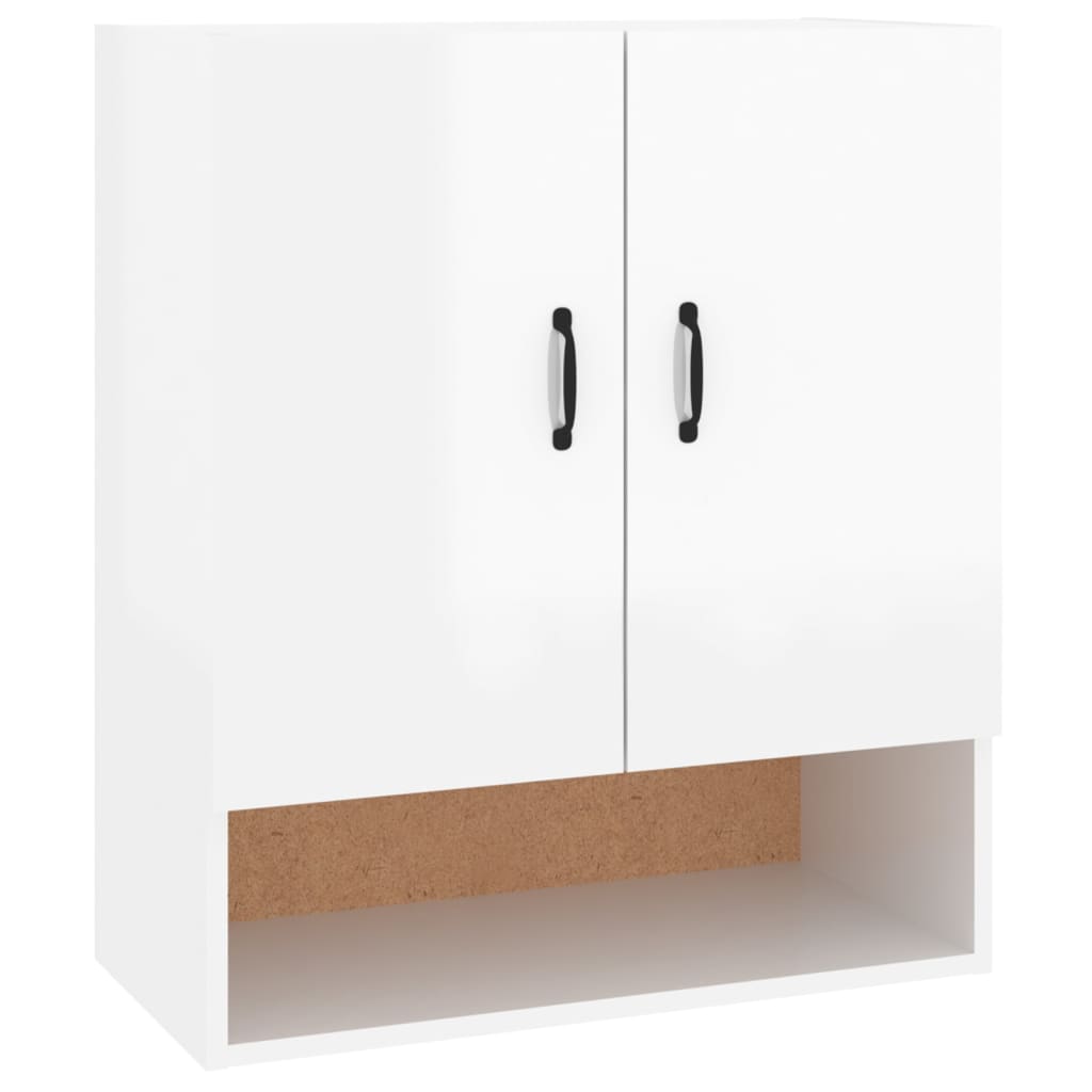 Armoire murale blanc brillant 60x31x70 cm en bois