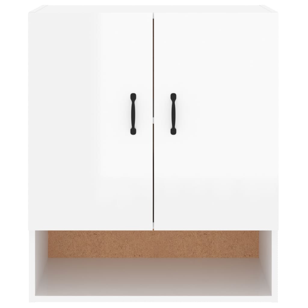 Armoire murale blanc brillant 60x31x70 cm en bois