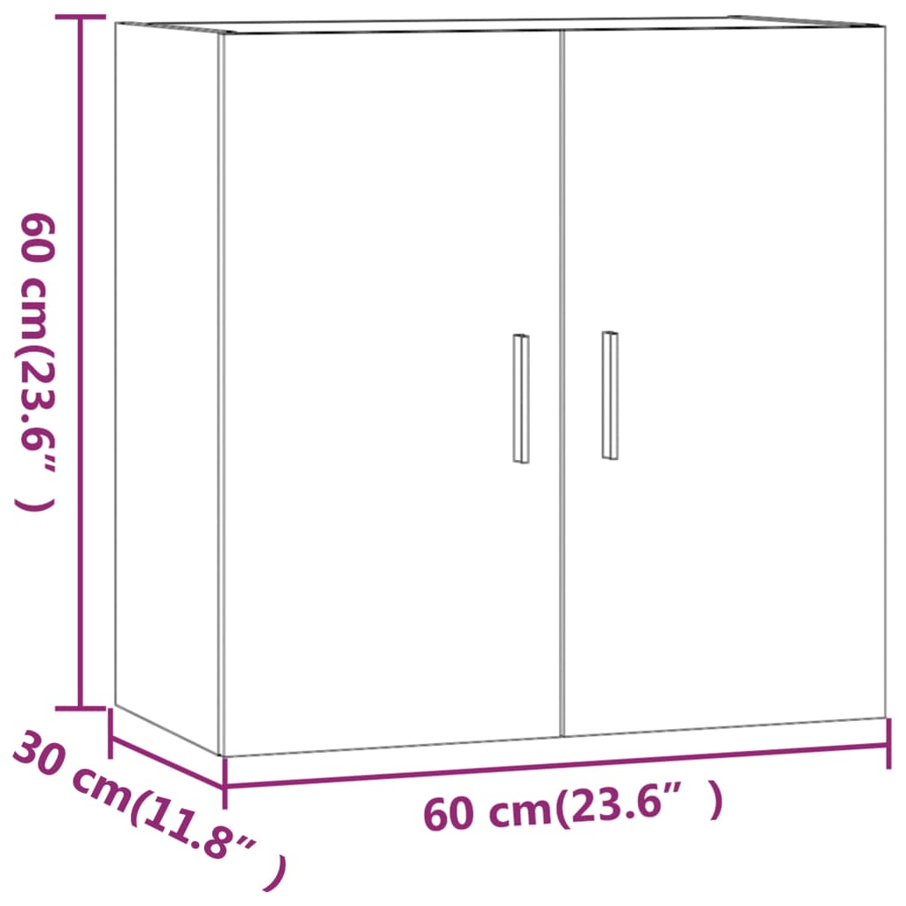 Armoire murale blanche 60x30x60 cm en bois