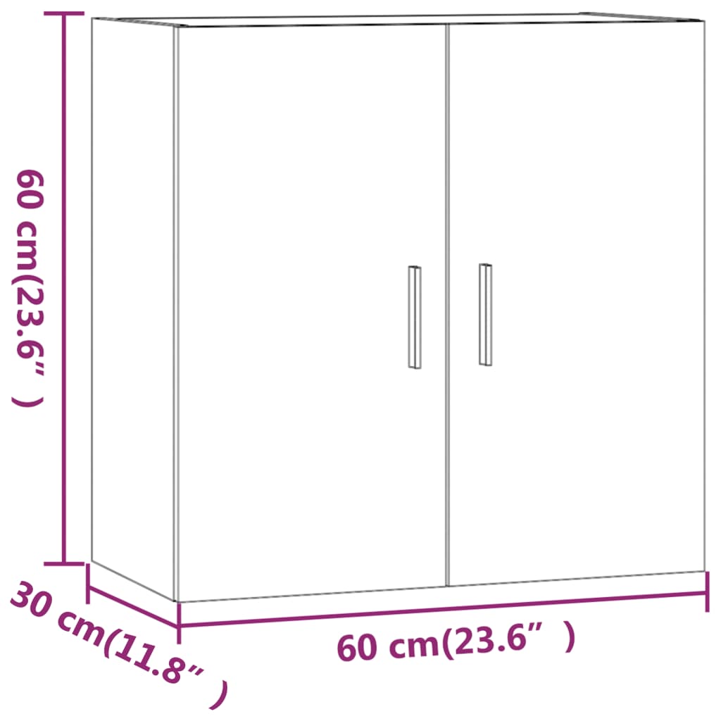 Armoire murale chêne Sonoma 60x30x60 cm matériau bois