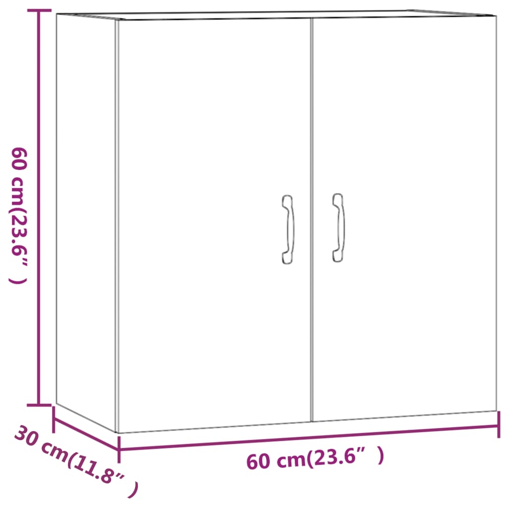 Wandschrank Sonoma-Eiche 60x31x60 cm Holzwerkstoff