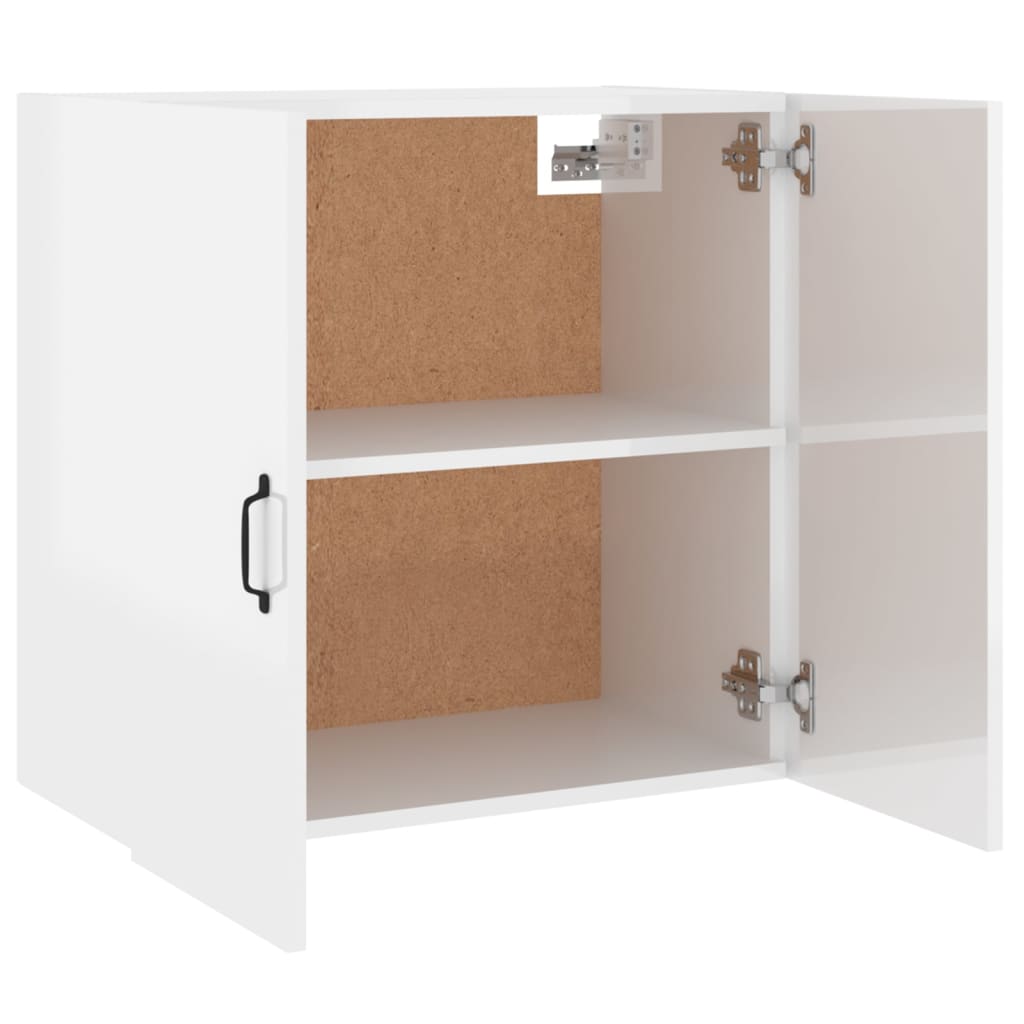 Armoire murale blanc brillant 60x31x60 cm en bois