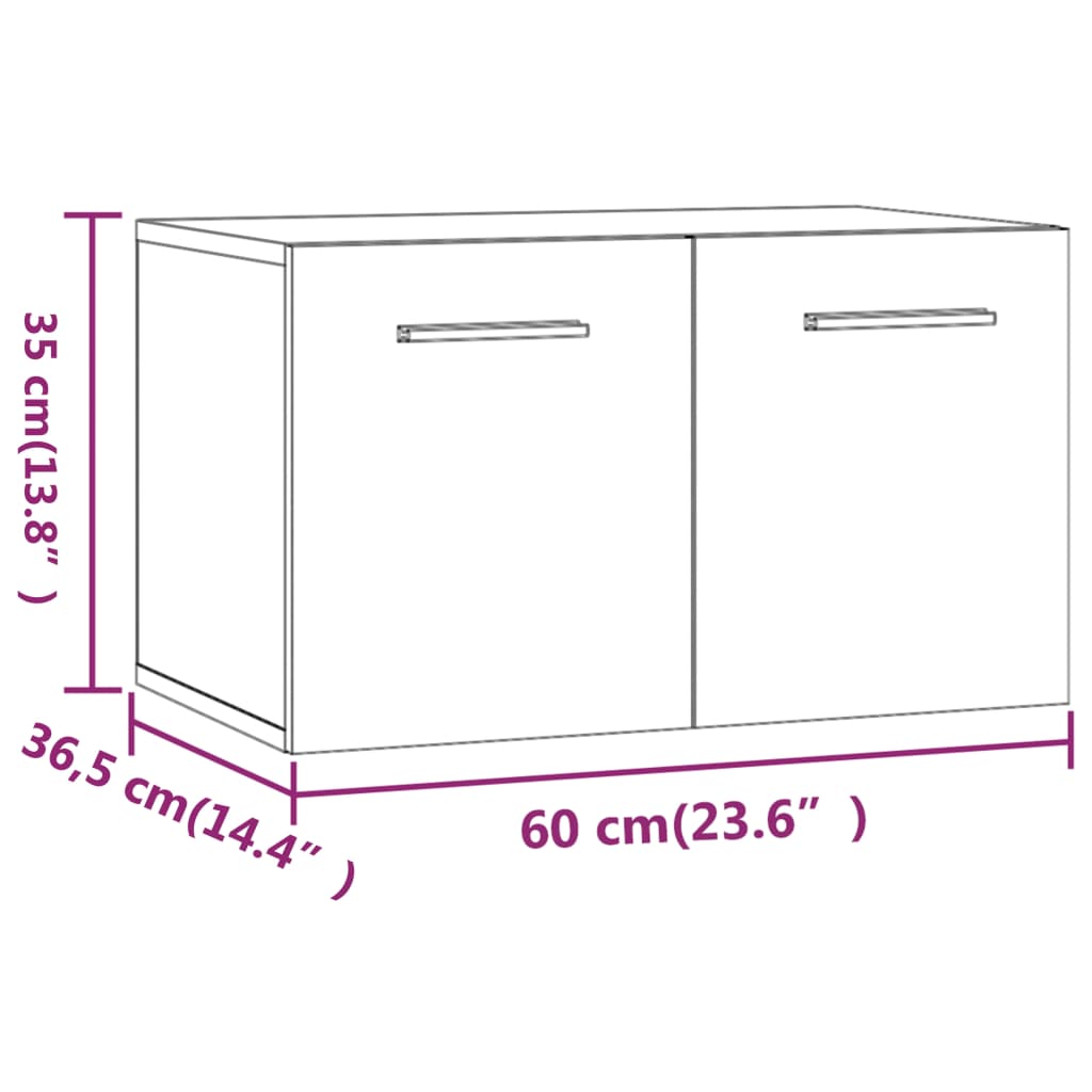 Wandschrank Weiß 60x36,5x35 cm Holzwerkstoff