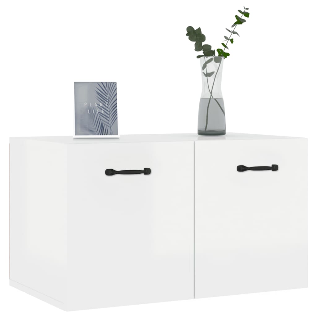 Armoire murale blanc brillant 60x36,5x35 cm en bois