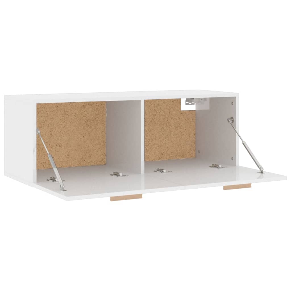 Wandschrank Hochglanz-Weiß 100x36,5x35 cm Holzwerkstoff